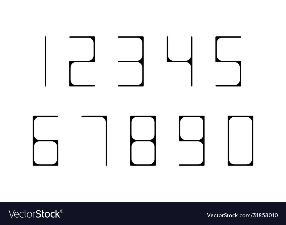 Set numbers with black typography design vector image Set numbers with black typography design