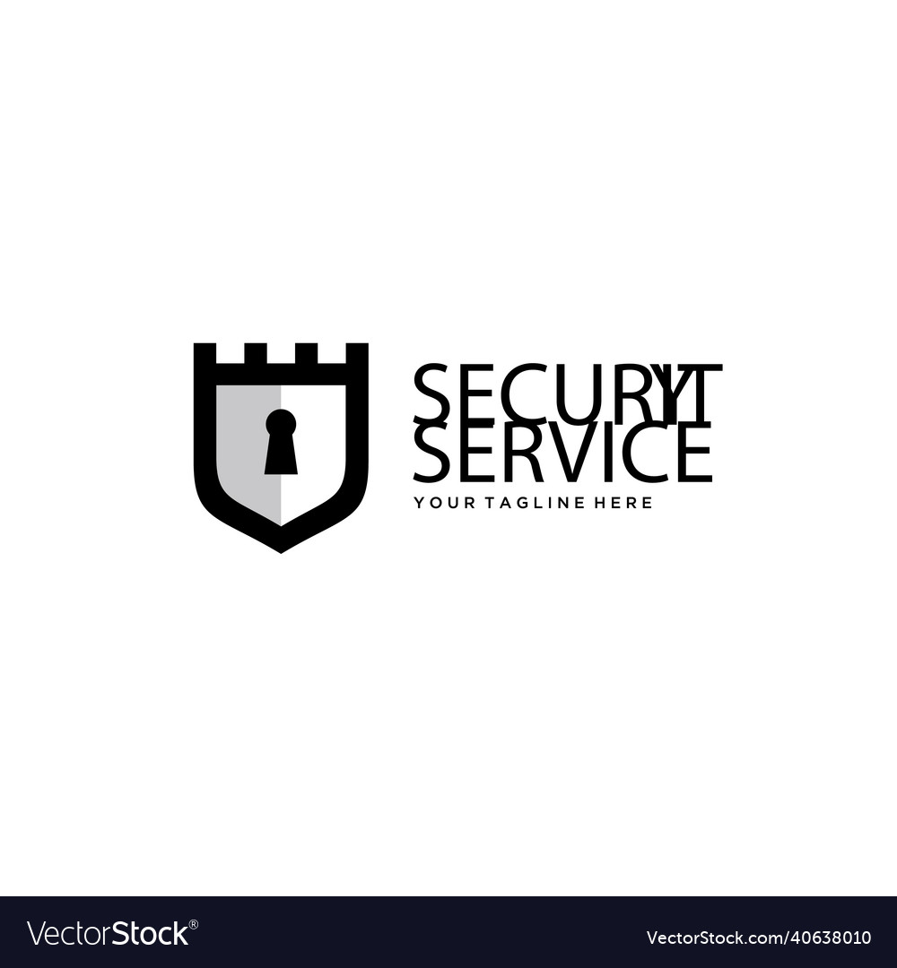 Shield and key security service logo design Vector Image