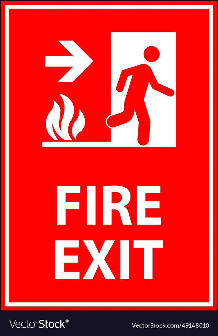 Warning sign fire exit Royalty Free Vector Image