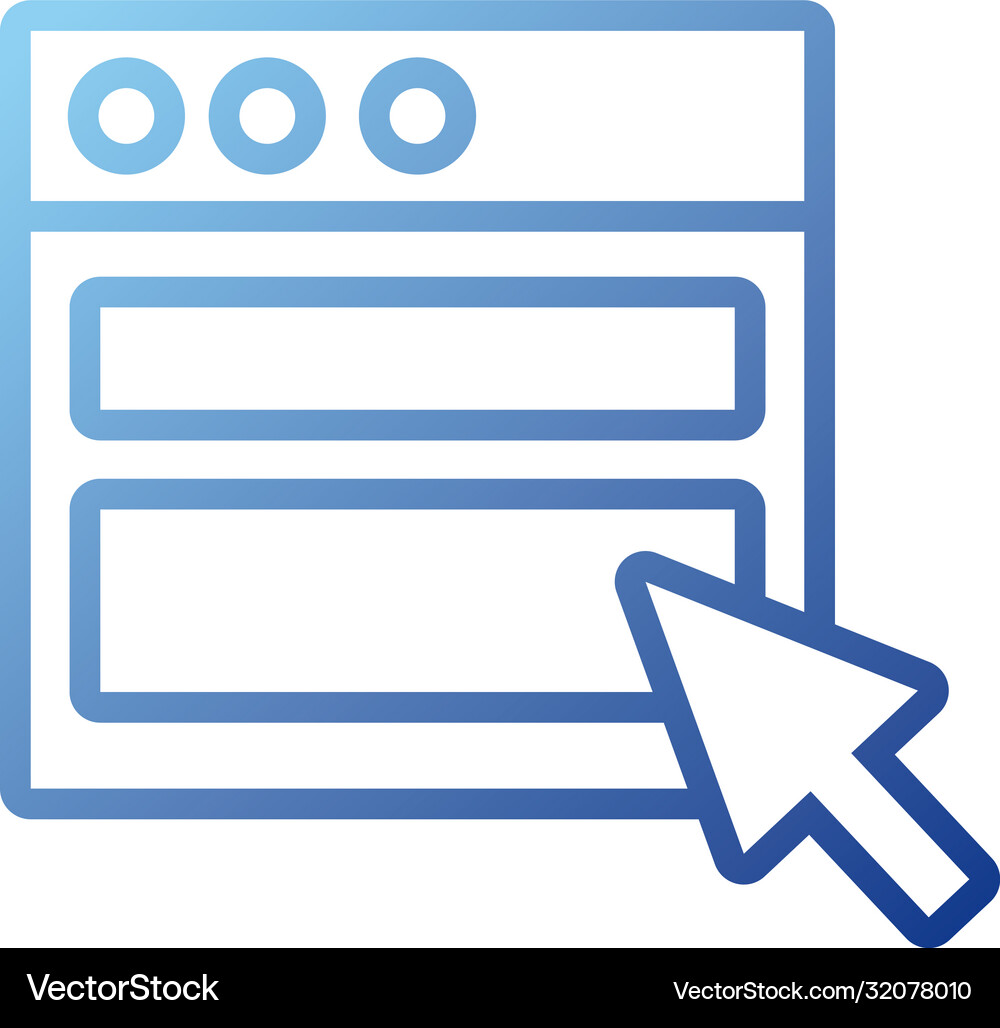 Webpage template gradient style icon Royalty Free Vector