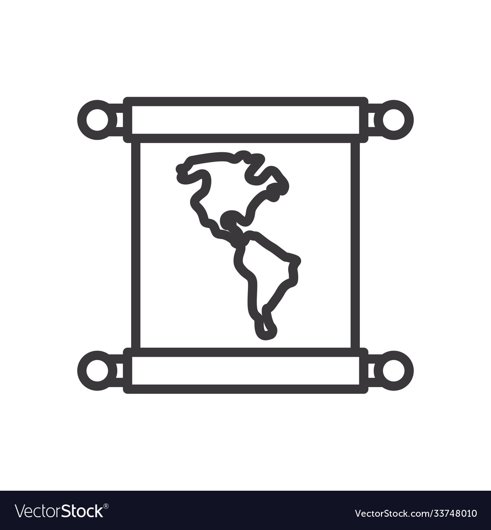 World map line style icon design