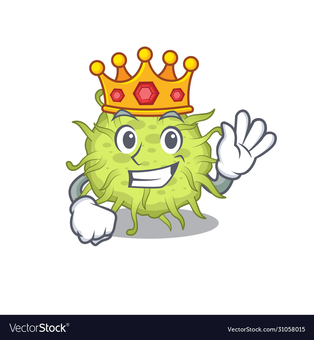 A wise king bacteria coccus mascot design style Vector Image