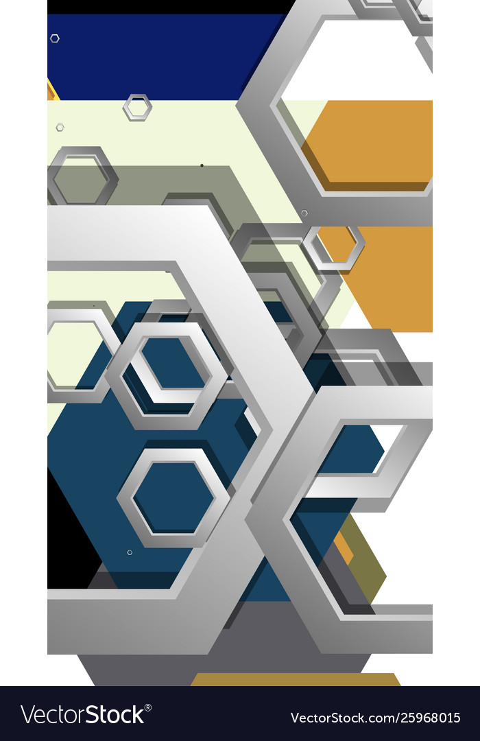 Abstract geometric background with hexagon middle