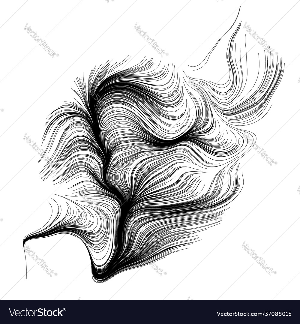 Abstract render random wavy curvy writhe lines vector image Abstract render random wavy curvy writhe lines