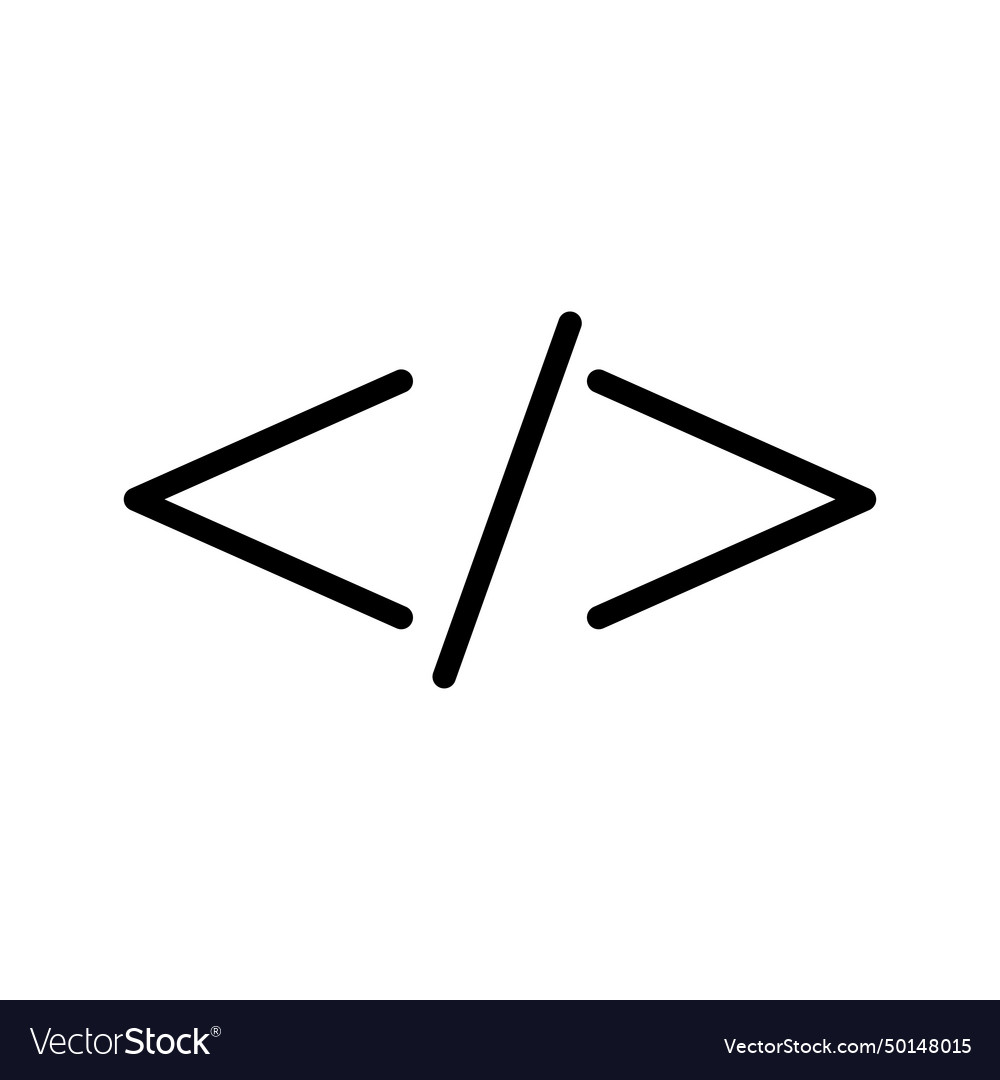 Black line icon program code symbol isolated vector image Black line icon program code symbol isolated