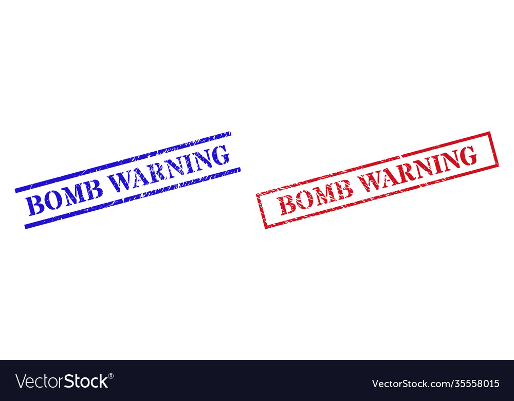 Bomb warning textured rubber stamp seals