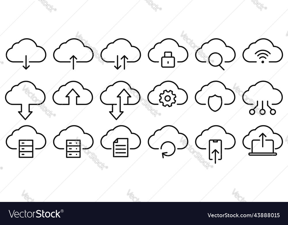 Cloud & Network Line Icons