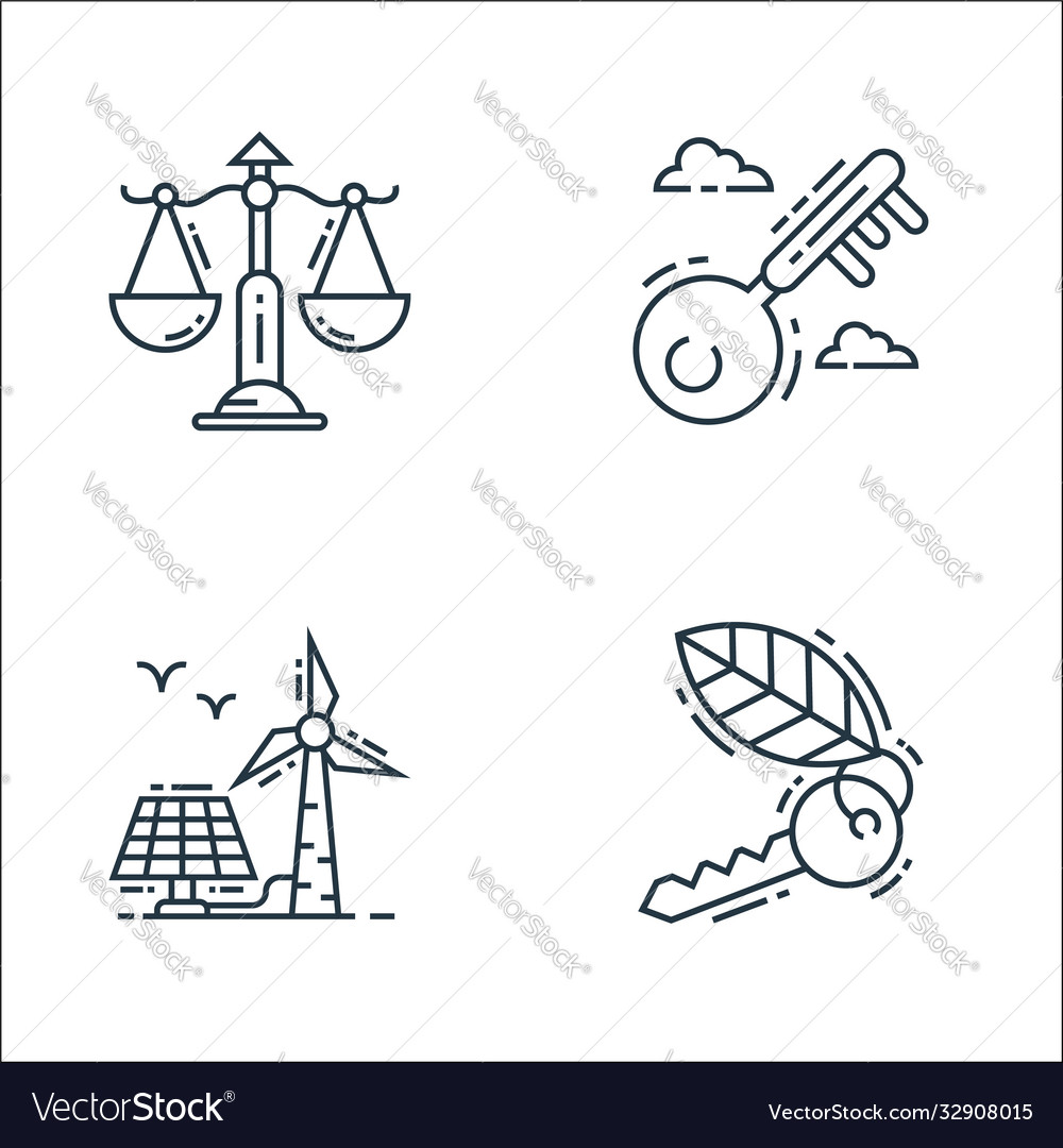 Environment and eco line icons linear set quality