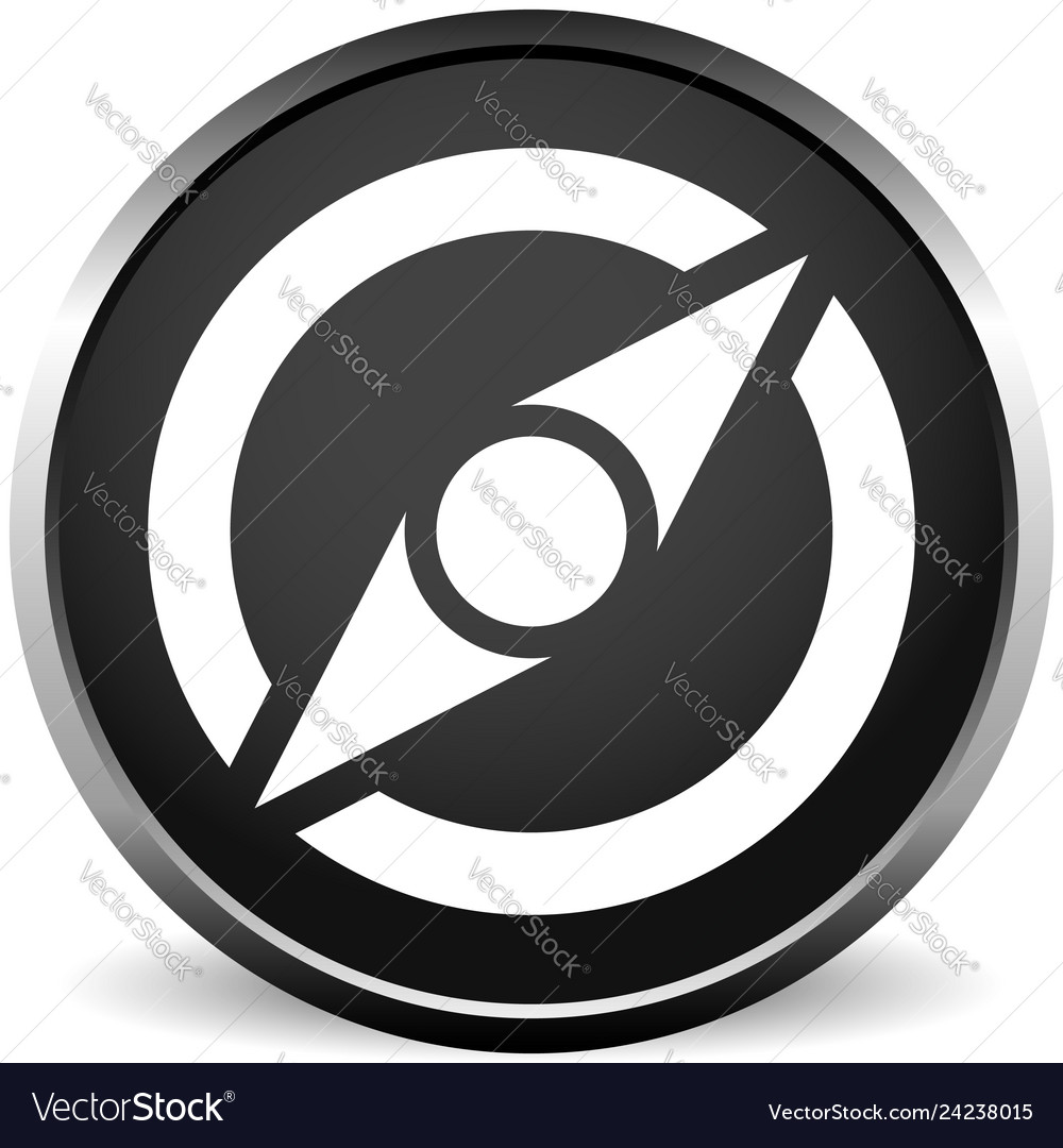 Icon with compass symbol guidance exploration Vector Image