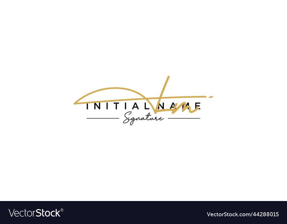 Initial lm signature logo template hand drawn