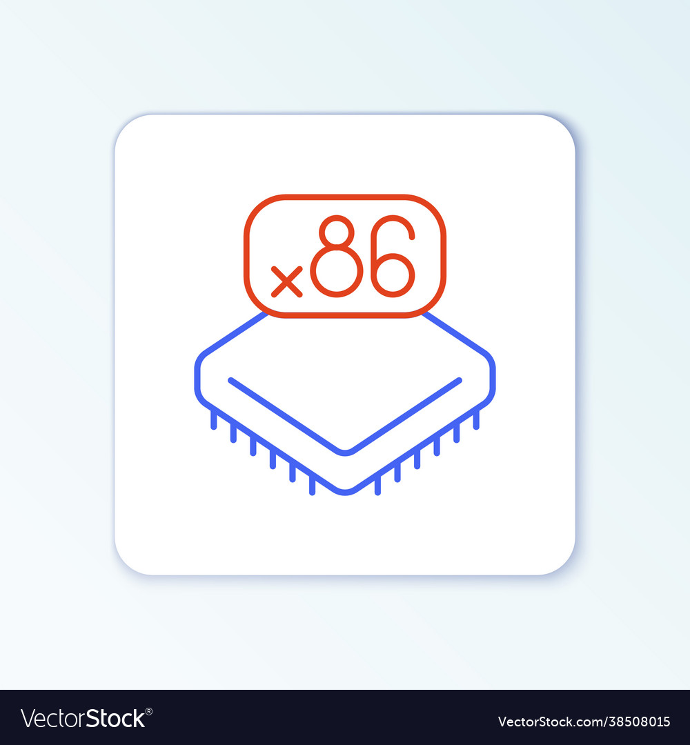Line computer processor with microcircuits cpu Vector Image Line computer processor with microcircuits cpu