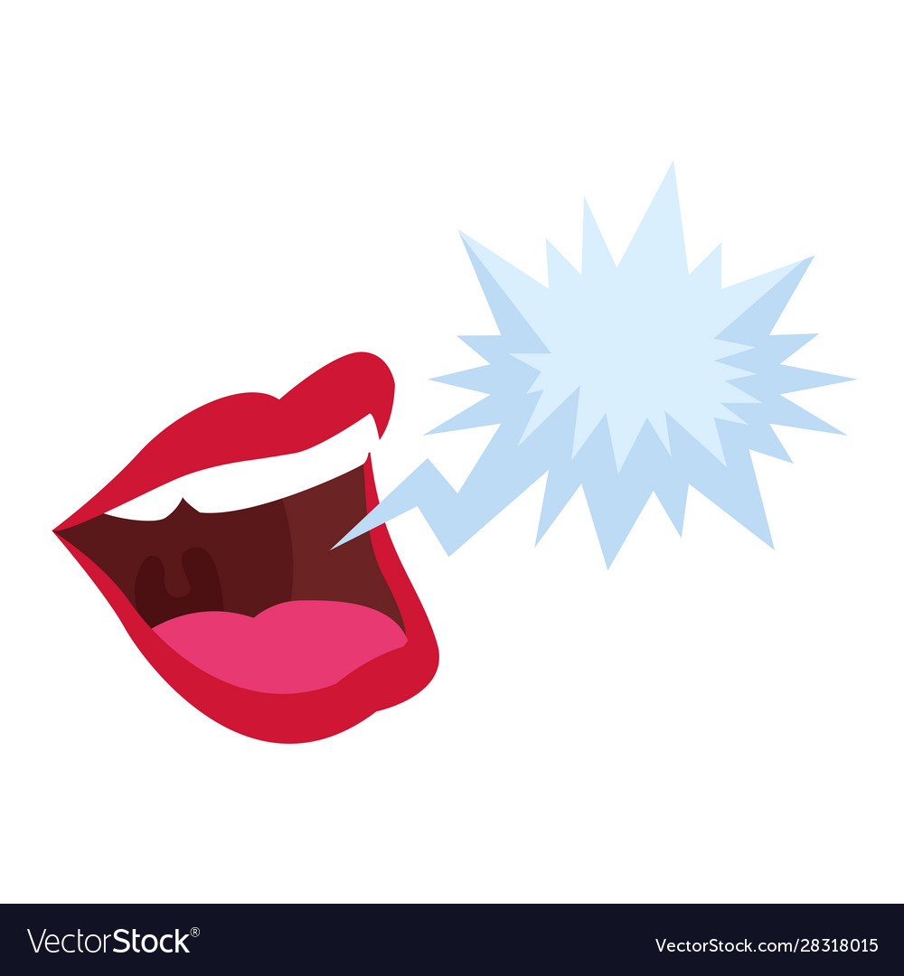 Mouth speaking with bubble speak icon Royalty Free Vector