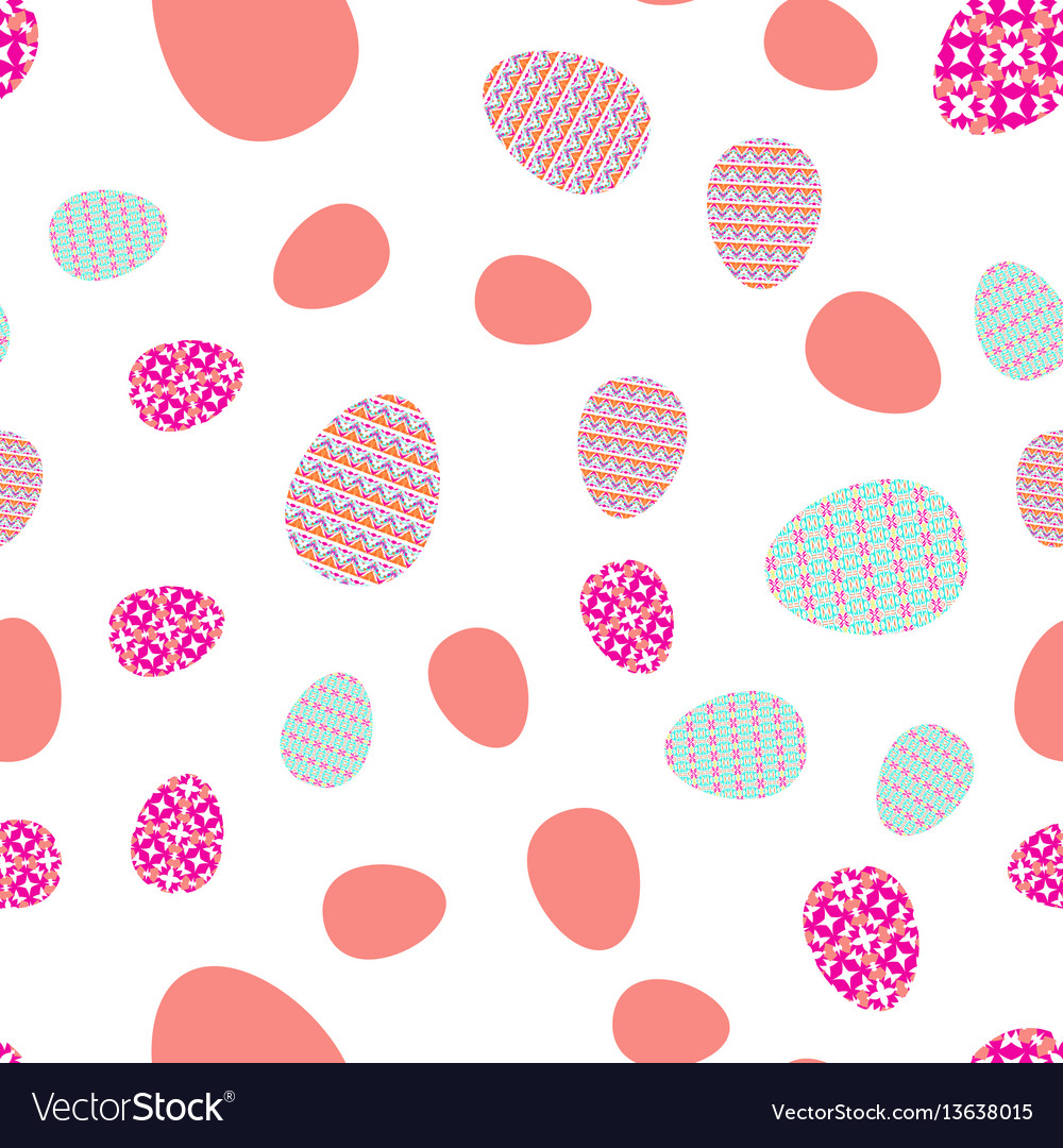 Seamless texture easter eggs with oriental spring