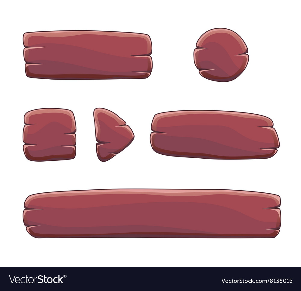 Set of cartoon buttons with different shapes