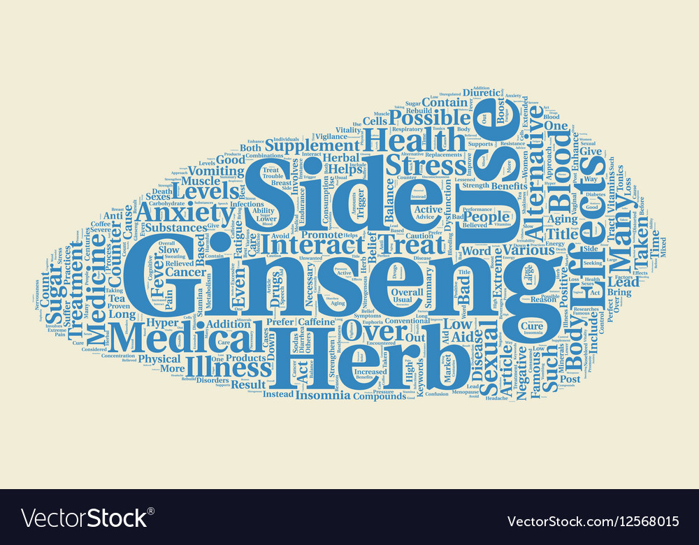 The Good and Bad Side of Ginseng text background Vector Image