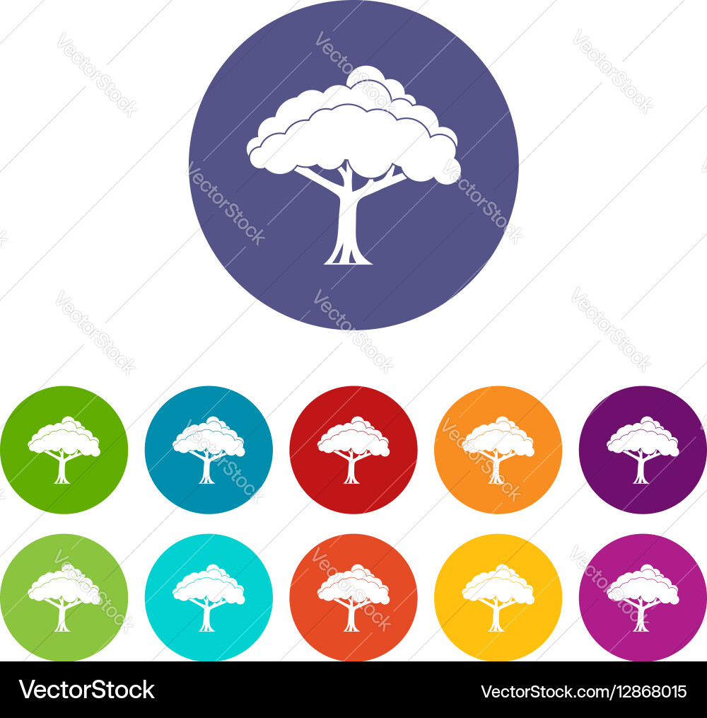 Tree set icons Royalty Free Vector Image - VectorStock