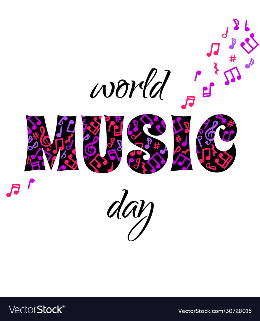 World music day concept greeting card