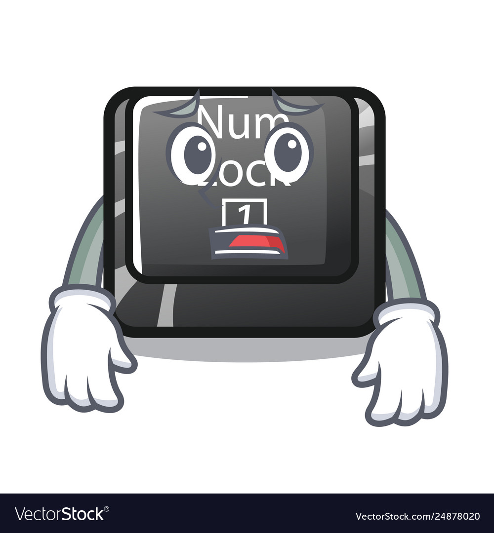 Afraid num lock installed on cartoon computer