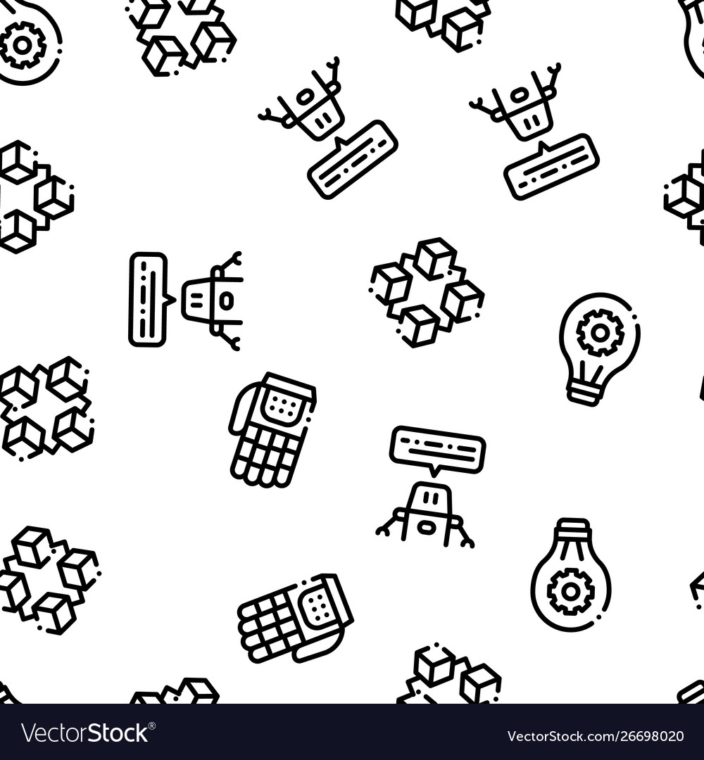 Artificial intelligence seamless pattern vector image Artificial intelligence seamless pattern