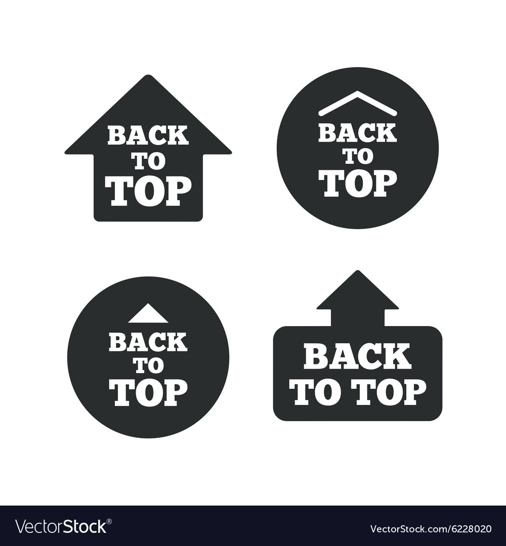 Back to top signs scroll up with arrow