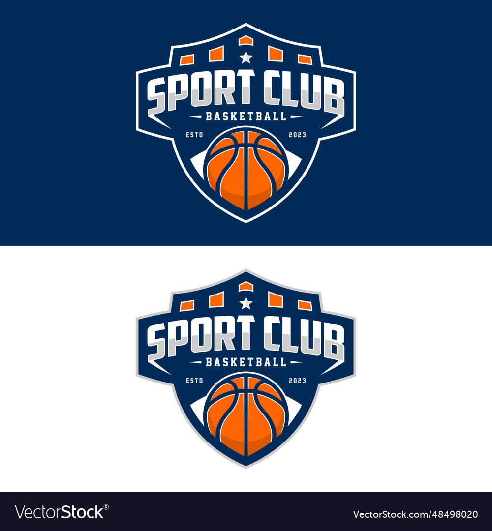 Basketball sport logo design vector image Basketball sport logo design