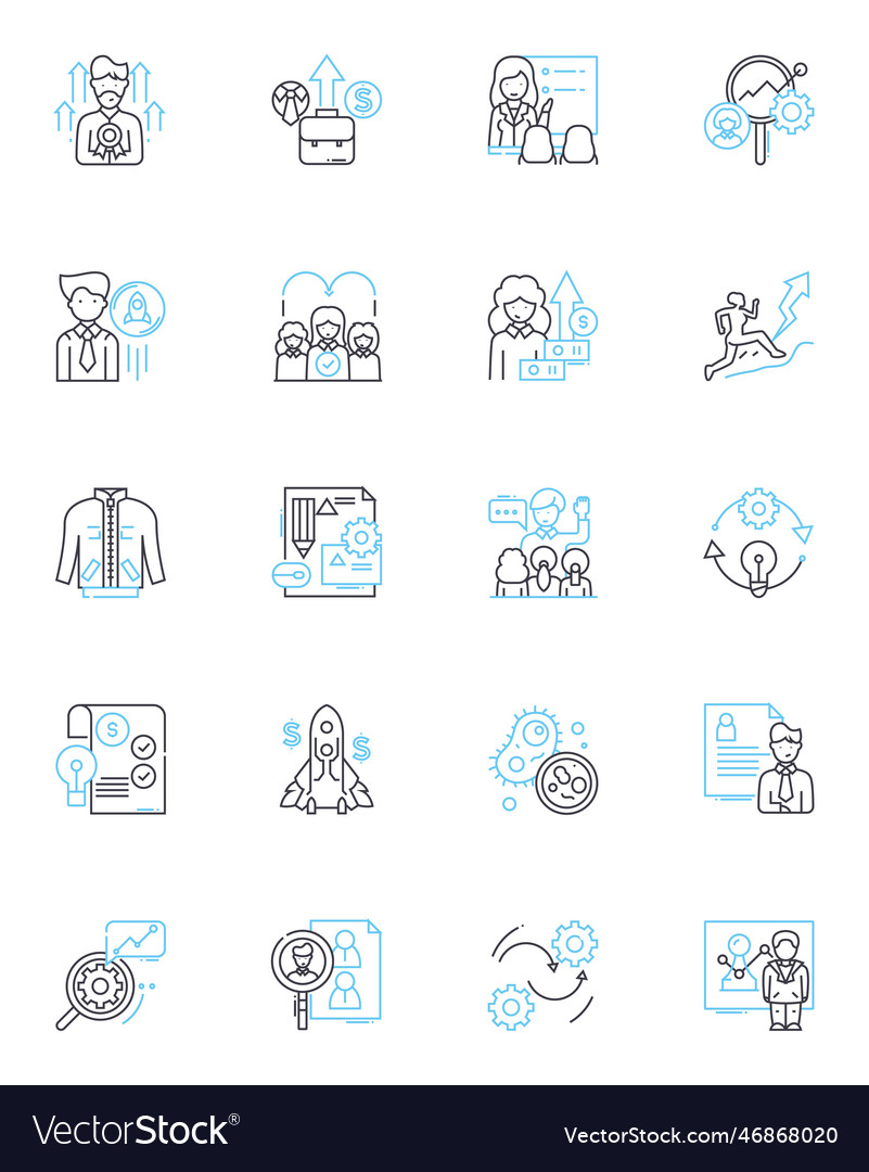 Candidate selection linear icons set Vector Image Candidate selection linear icons set