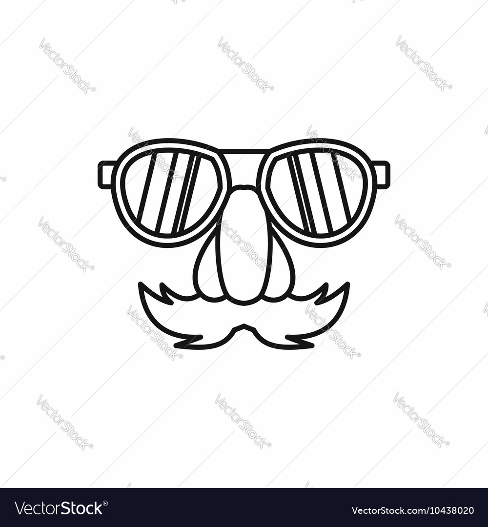 glasses with mustache and nose and eyebrows