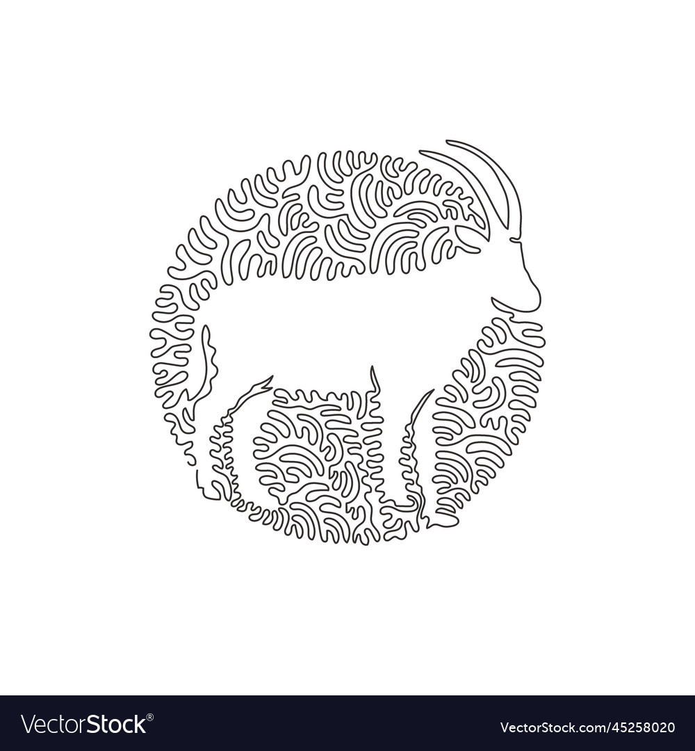 Continuous curve one line drawing of cute Vector Image Continuous curve one line drawing of cute