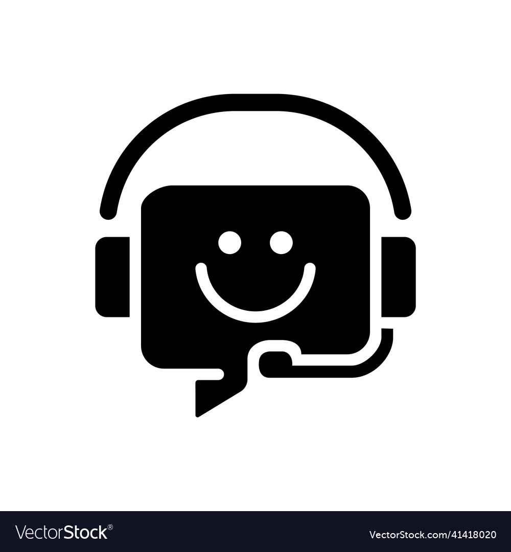 Customer support black glyph icon