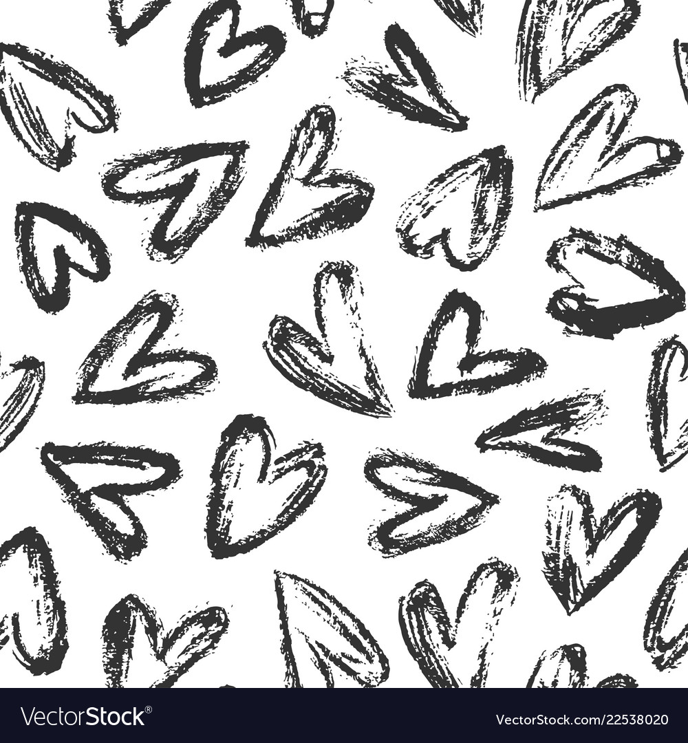 Hand drawn heart background 01 vector image Hand drawn heart background 01