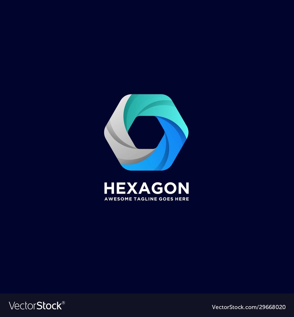 Logo hexagon gradient colorful style