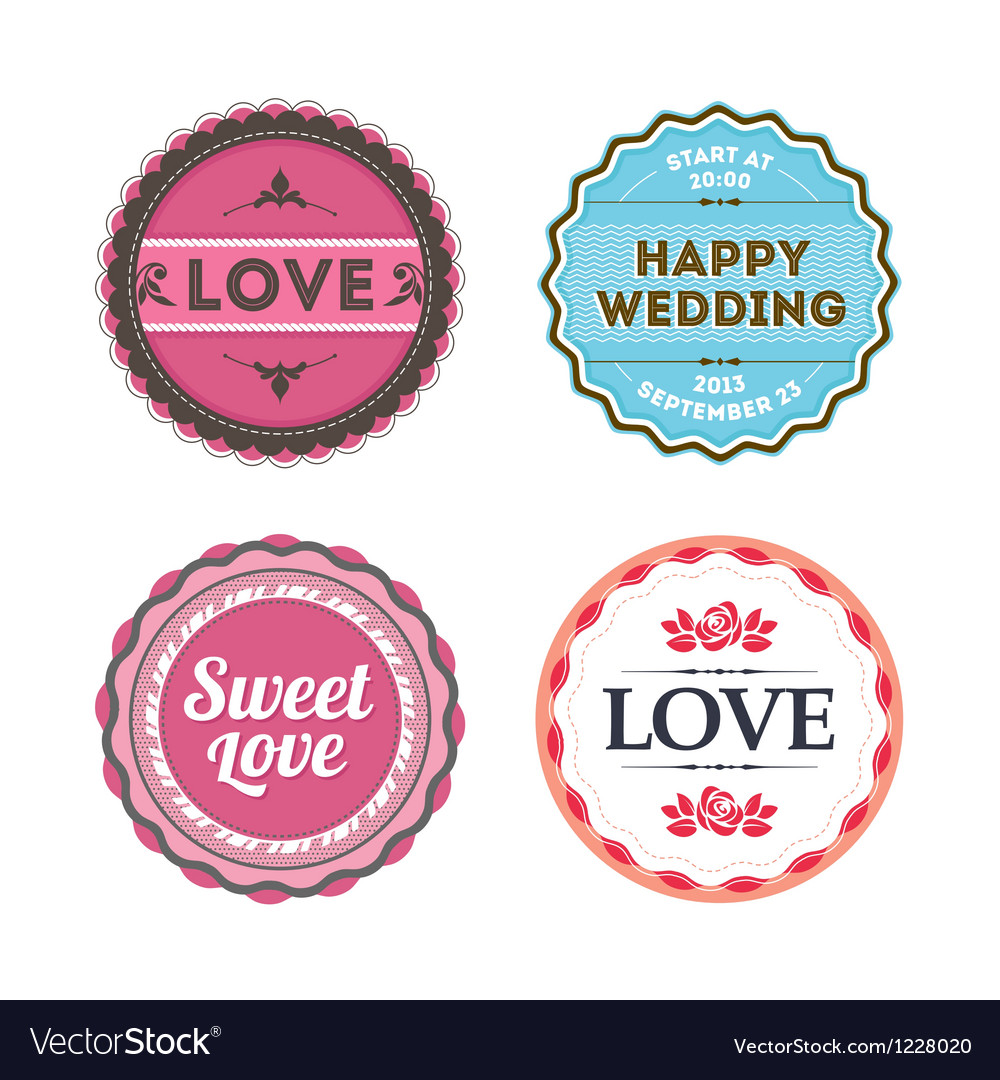 Love badges Royalty Free Vector Image - VectorStock