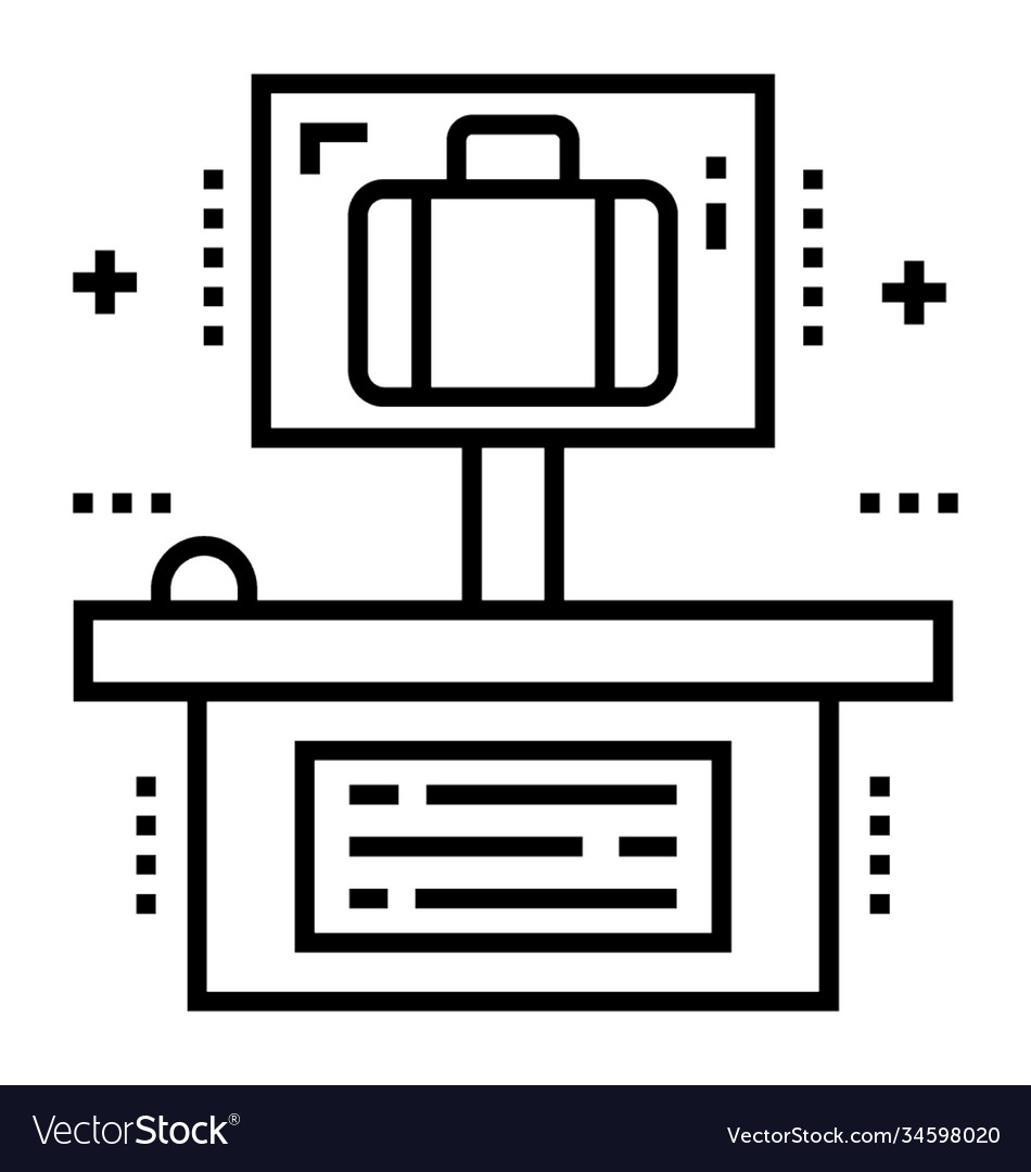 Luggage counter Royalty Free Vector Image VectorStock