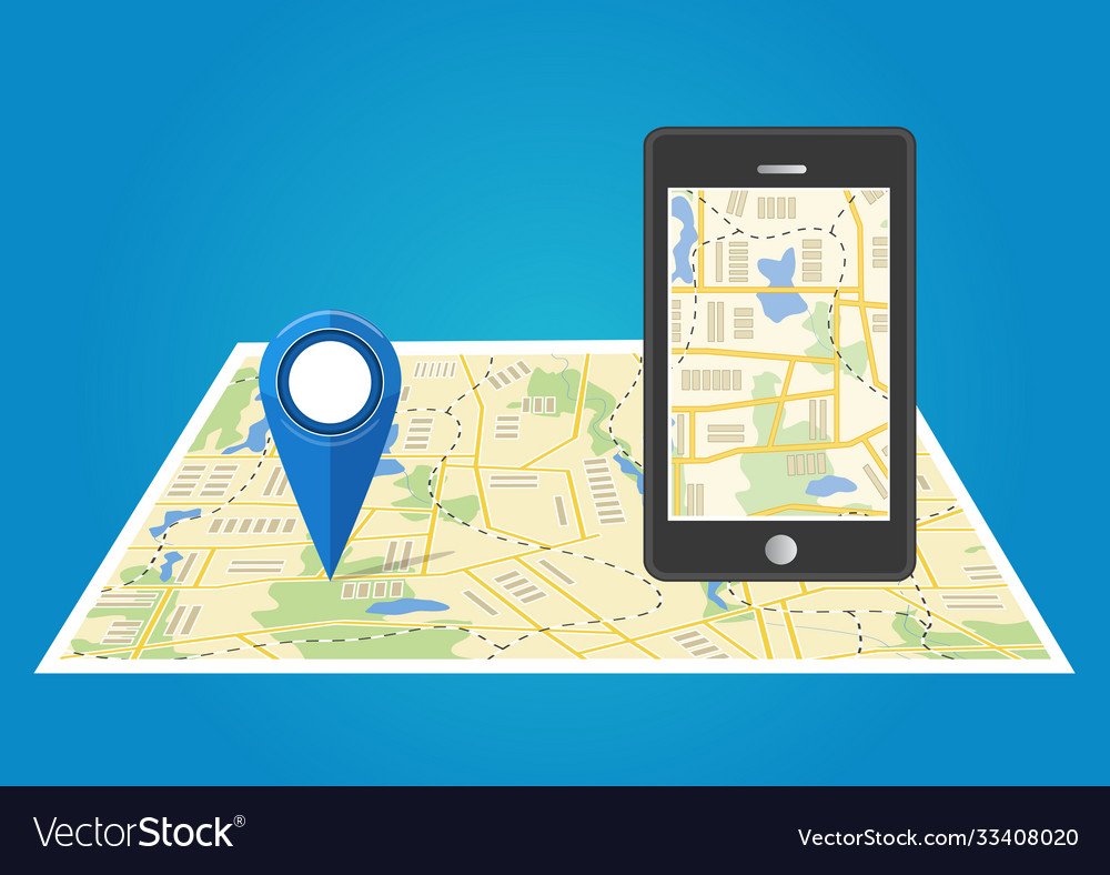 Map concept mobile navigation delivery vector image Map concept mobile navigation delivery