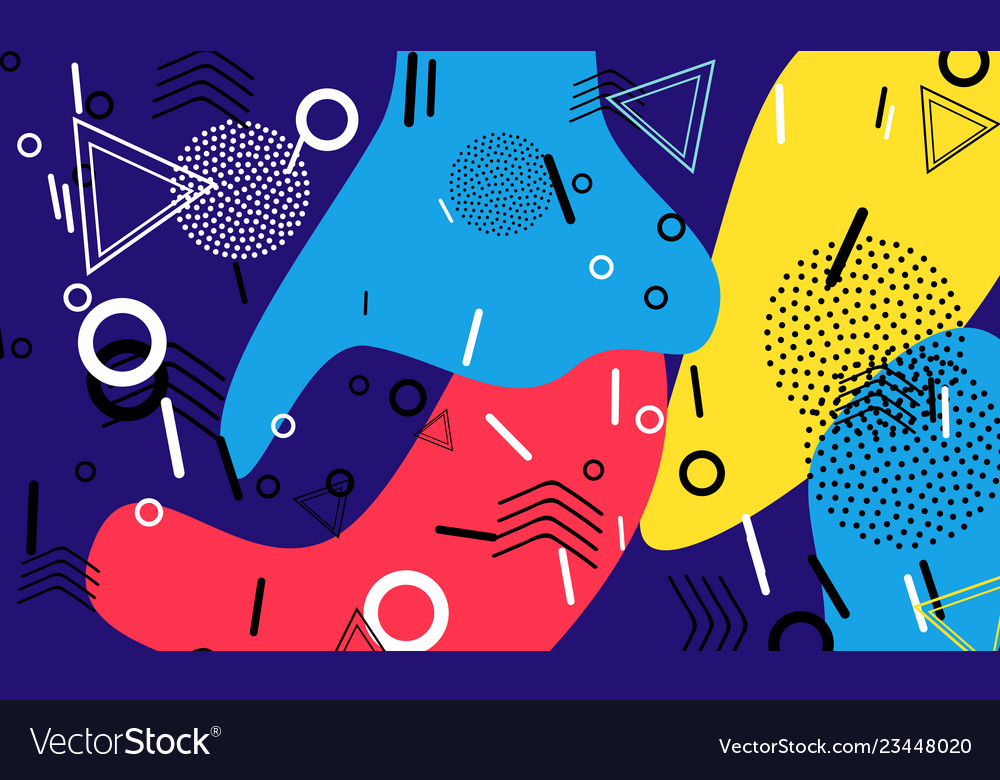 Pop art color background memphis pattern