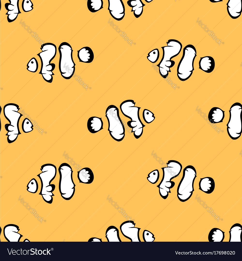 Seamless pattern of simple clown fishes