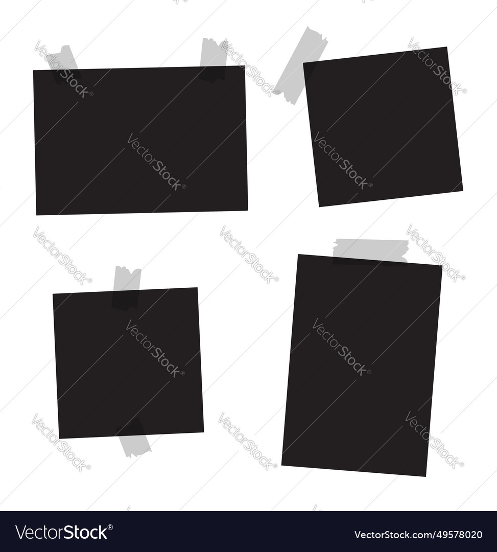 Set of blank photos for collage