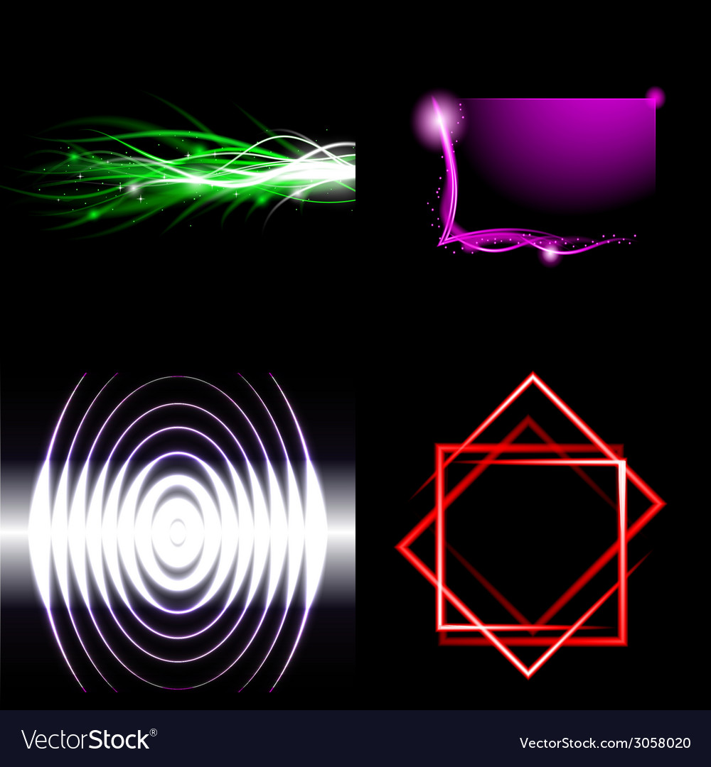 Set of blurry abstract lines light effect sparkle