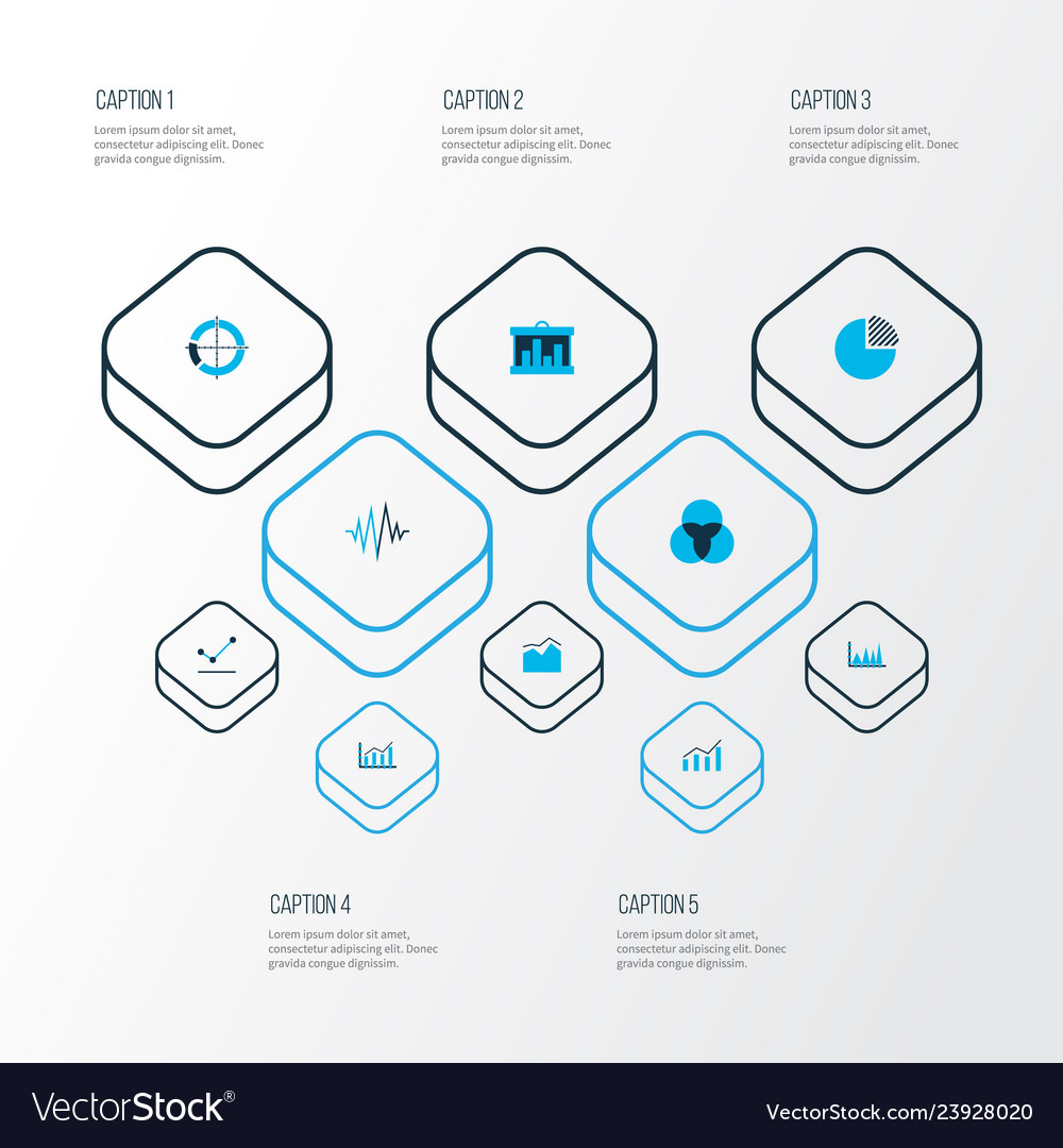 Set of graphs diagrams and statistics icons