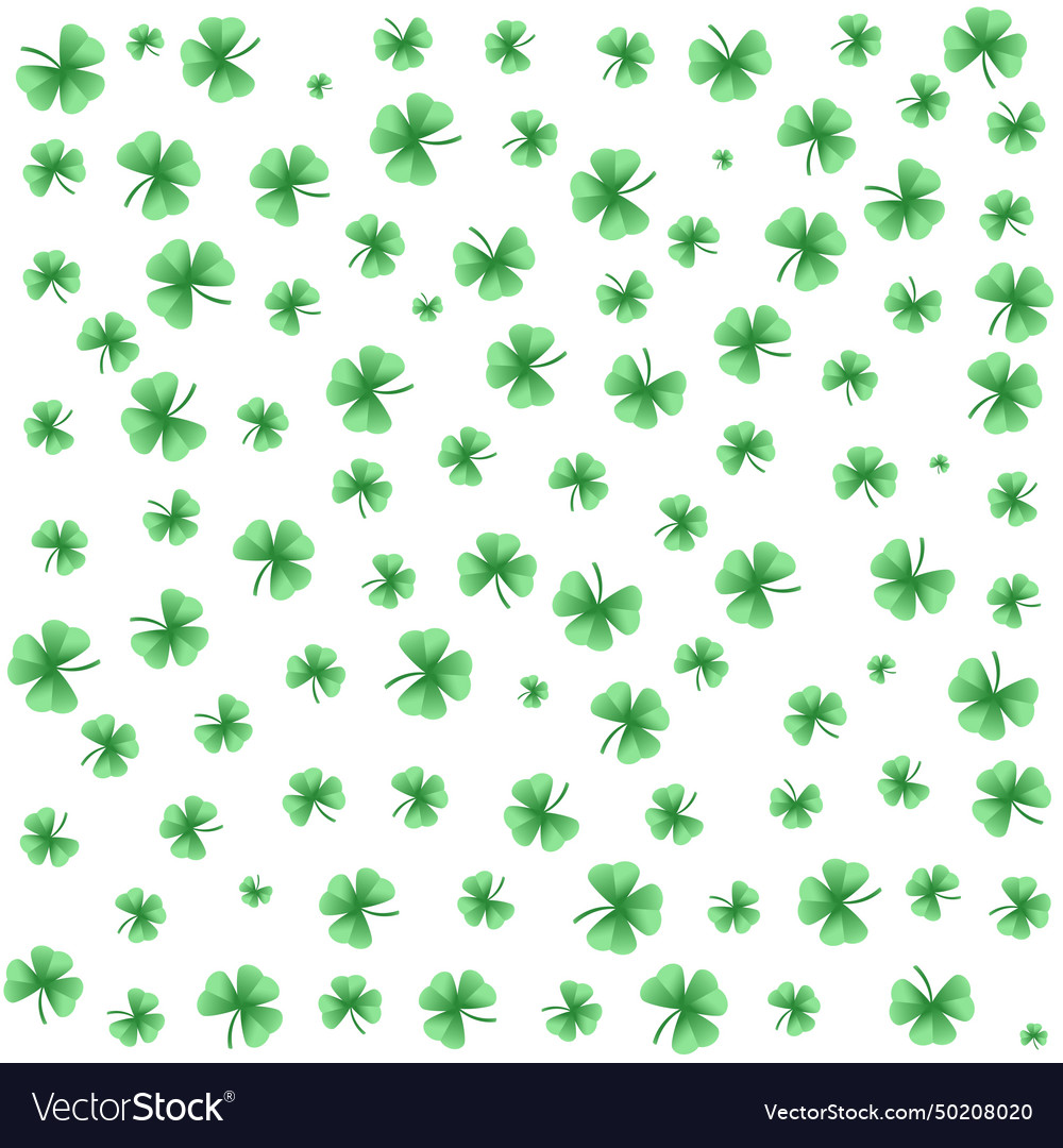 Simple seamless pattern with clovers leafs st