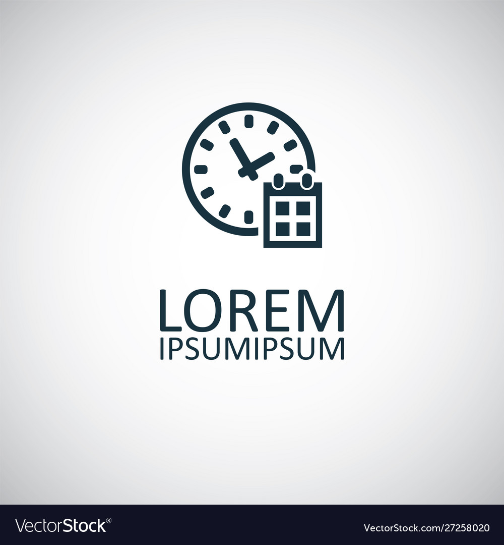 Time watch calendar icon for web and ui on white