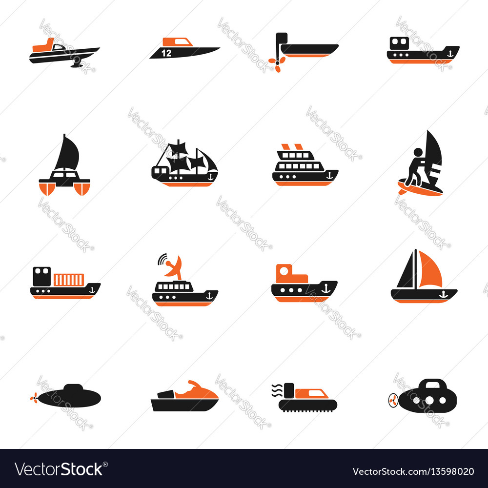 Water transport icon set