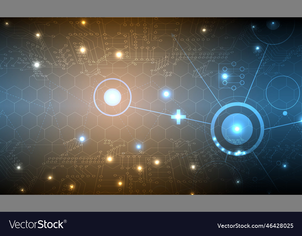 Abstract technology particle virtual molecule vector image Abstract technology particle virtual molecule