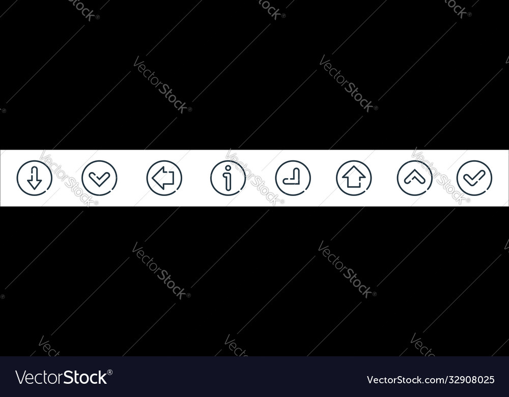 Arrow line icons linear set quality