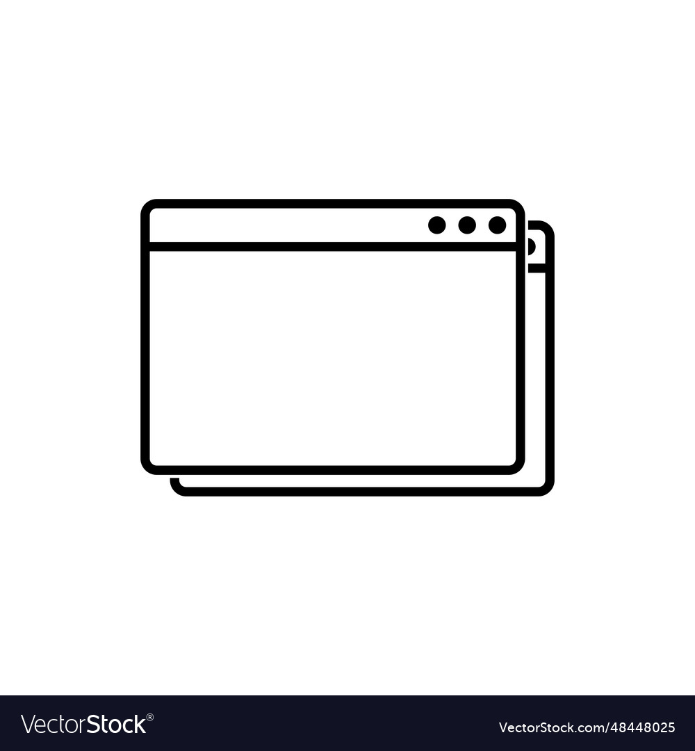 Browser window icon vector image Browser window icon
