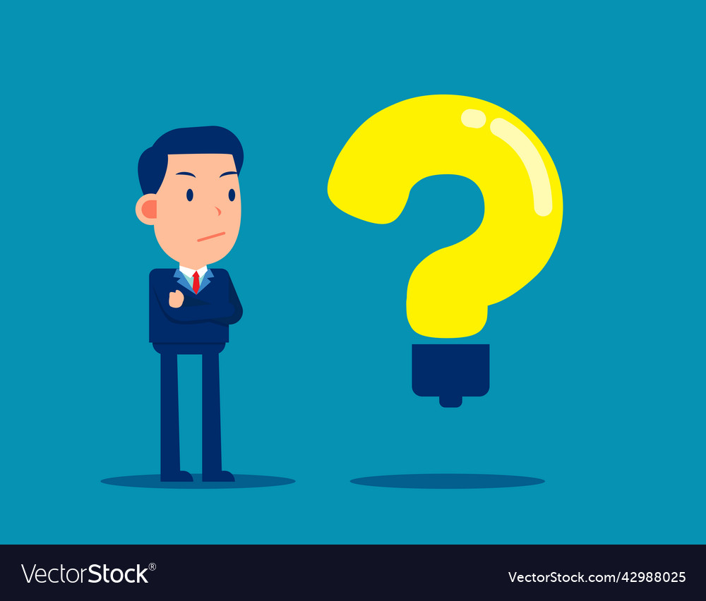 Business person in doubt concept cartoon Vector Image