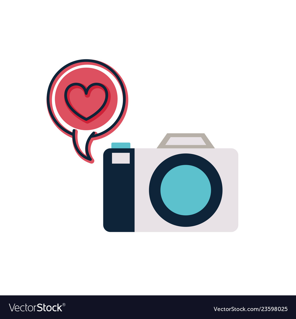 Camera with set icons isolated icon vector image Camera with set icons isolated icon