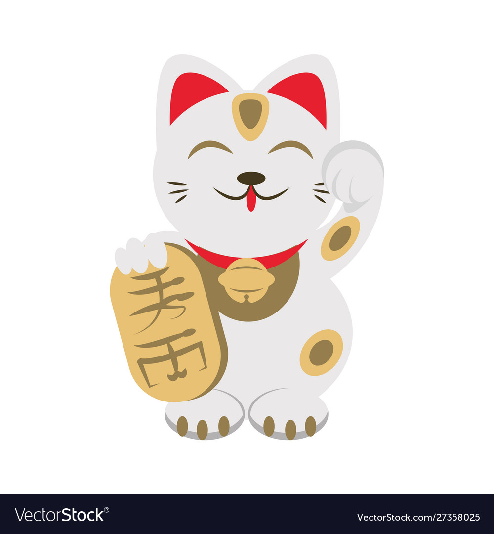 Chinese lucky cat icon Royalty Free Vector Image