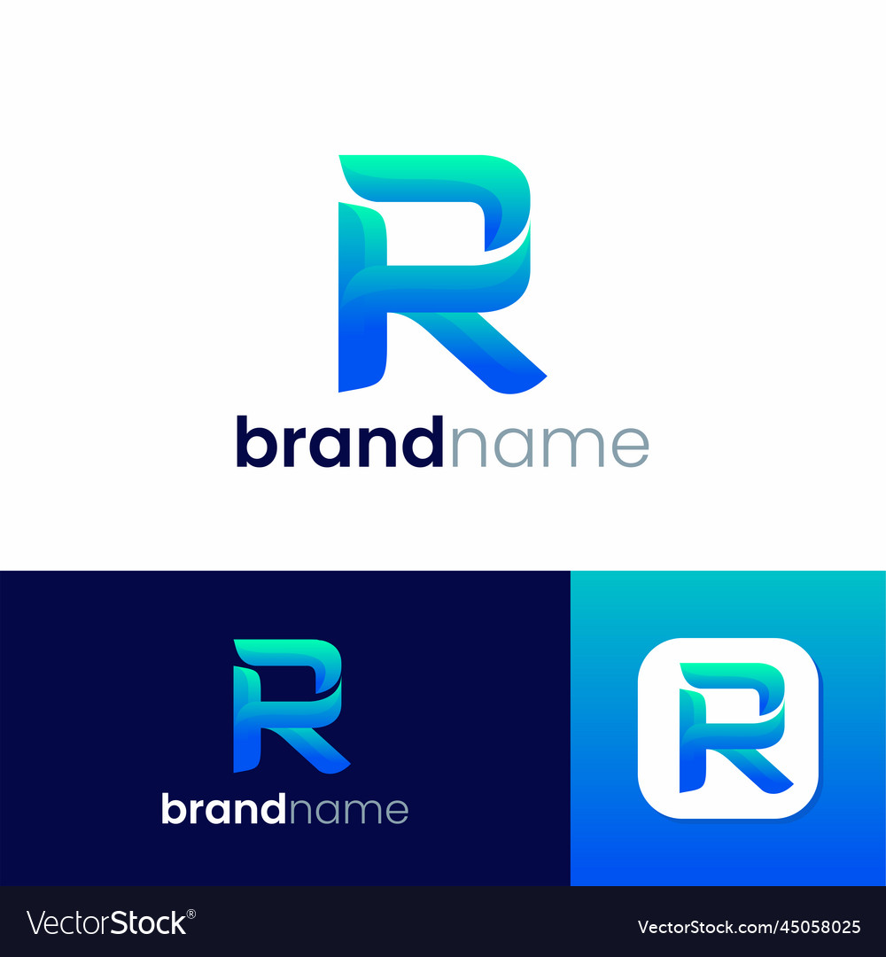 Letter r modern styles logo design Royalty Free Vector Image