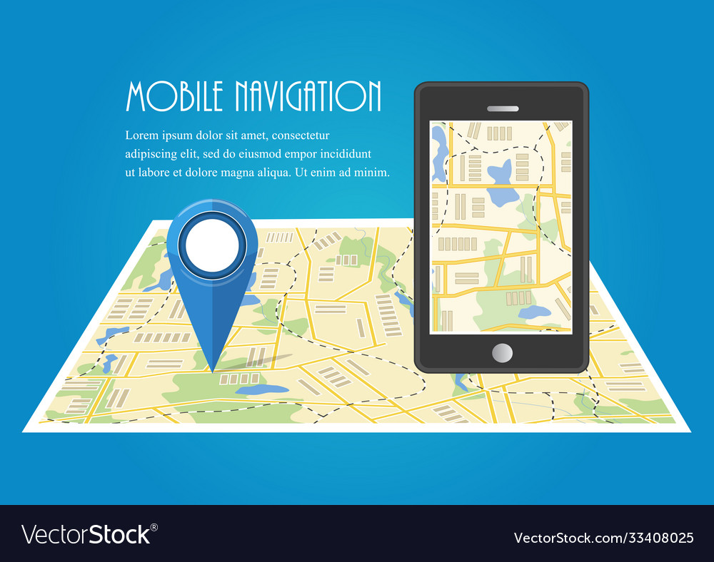 Map concept mobile navigation delivery vector image Map concept mobile navigation delivery